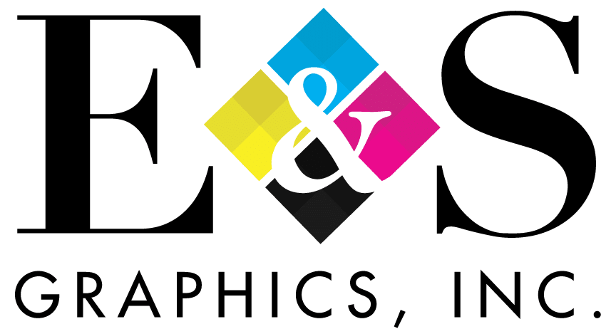 E&S Graphics, Inc logo with colorful diamonds