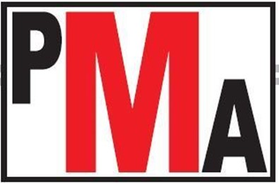 PMA logo with bold red and black letters