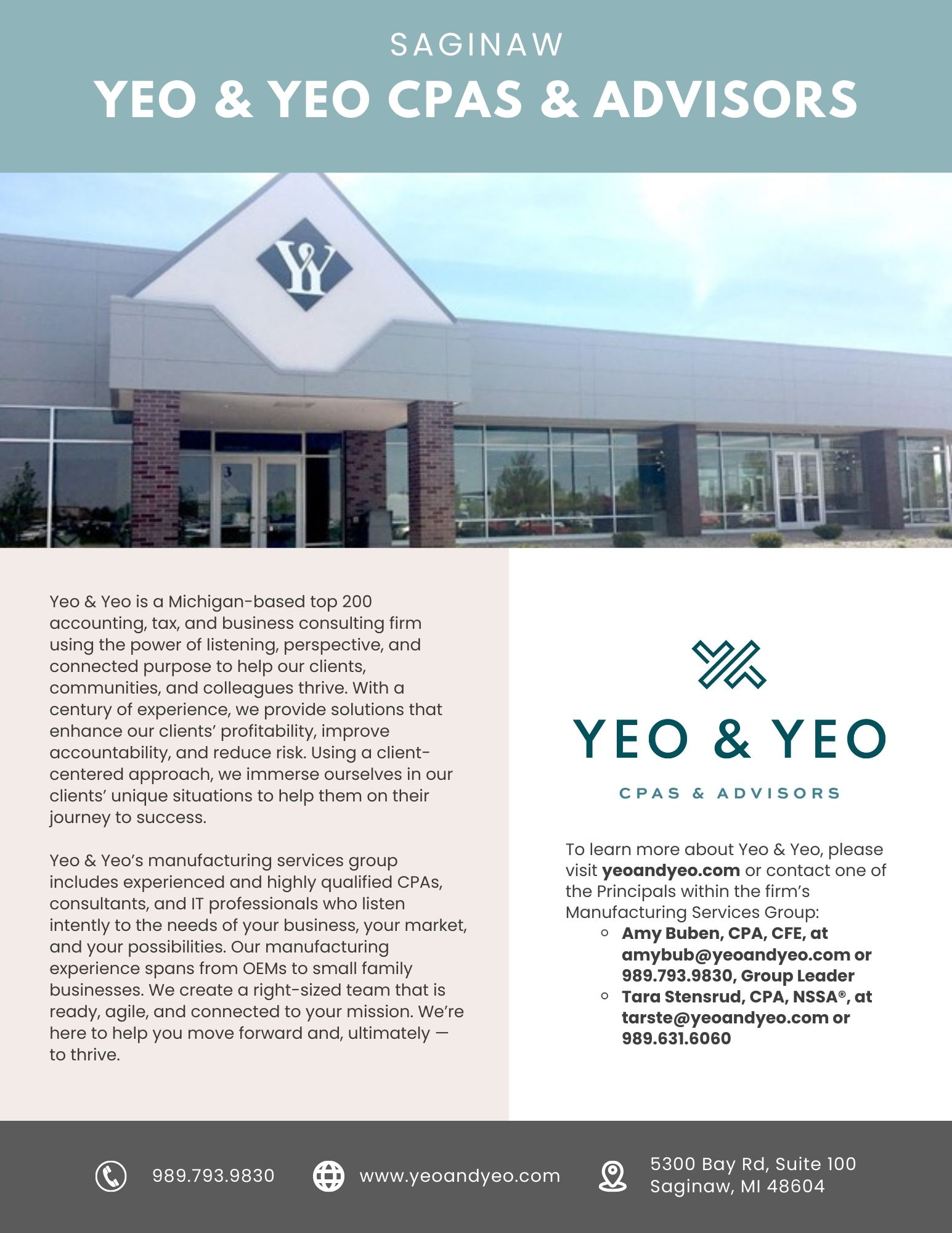 Yeo & Yeo CPAs & Advisors office in Saginaw.